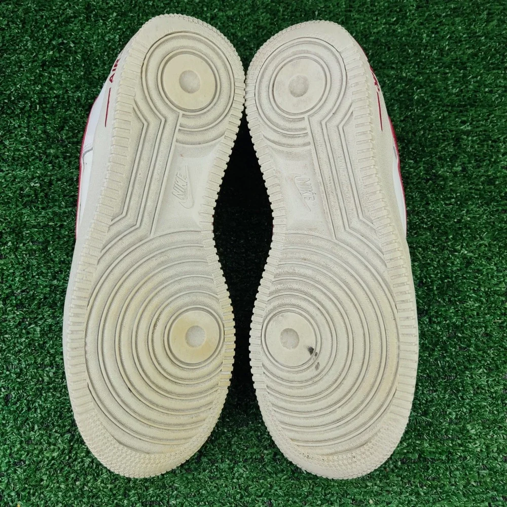Nike Shoes Youth 6.5Y White Red Air Force 1 LV8 Utility AV6252-101 Low Top